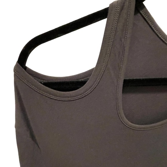 Gray Cutout Cold Shoulder Maxi Dress Jersey Stretch Size XS or 0 - Picture 3 of 7